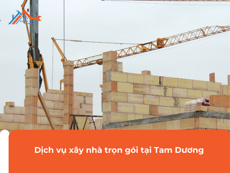 Dịch vụ xây nhà trọn gói Tam Dương a crane and brick wall